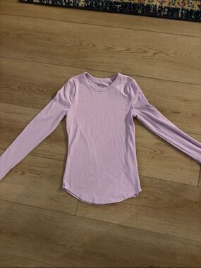 No Boundaries Lavender Long Sleeve Ribbed Tee